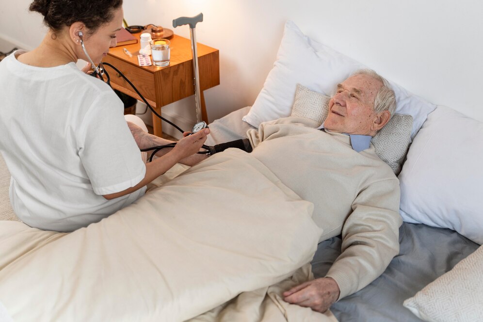 doctor-checking-blood-pressure-male-patient_23-2148962333